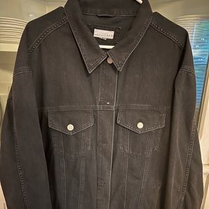 Loft oversized black denim jacket